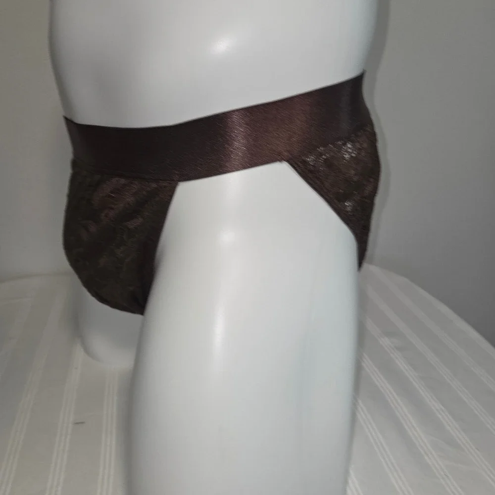 Cosabella Mens Lace Brief Espresso Brown Floral Italian Underwear